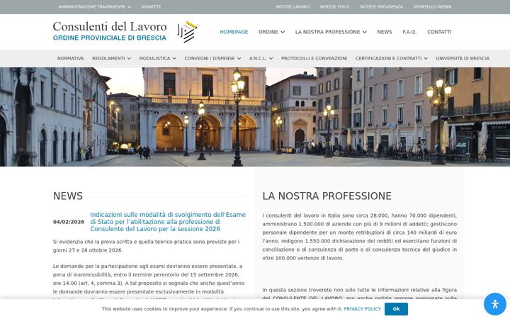 Snimka zaslona za consulentidellavoro.bs.it