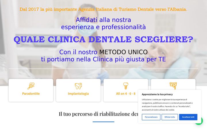 Ekrānuzņēmums no consulenzadentalealbania.it