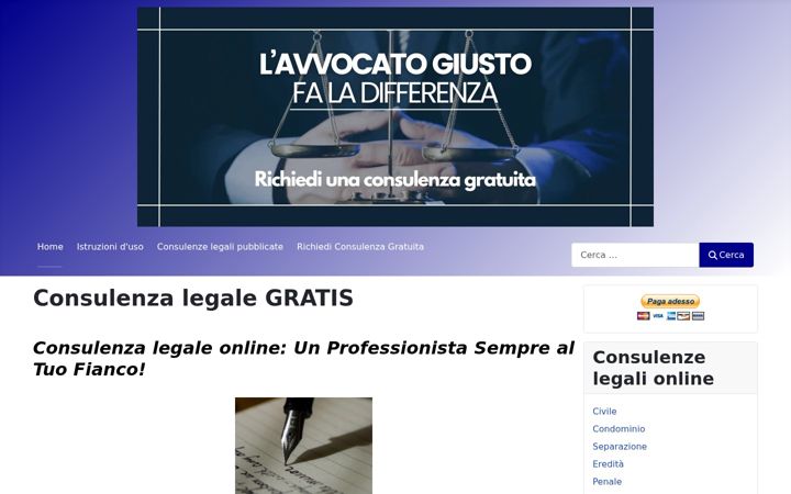 Screenshot di consulenzalegalegratis.it