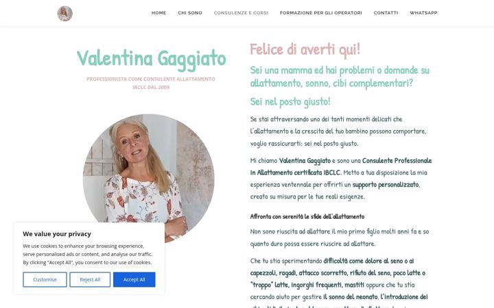 Screenshot of consulenzeallattamento.it