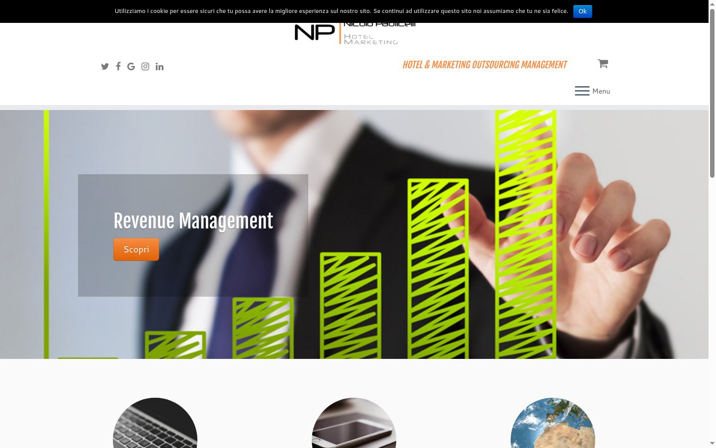 Screenshot del banner di consenso mostrato prima di qualsiasi interazione