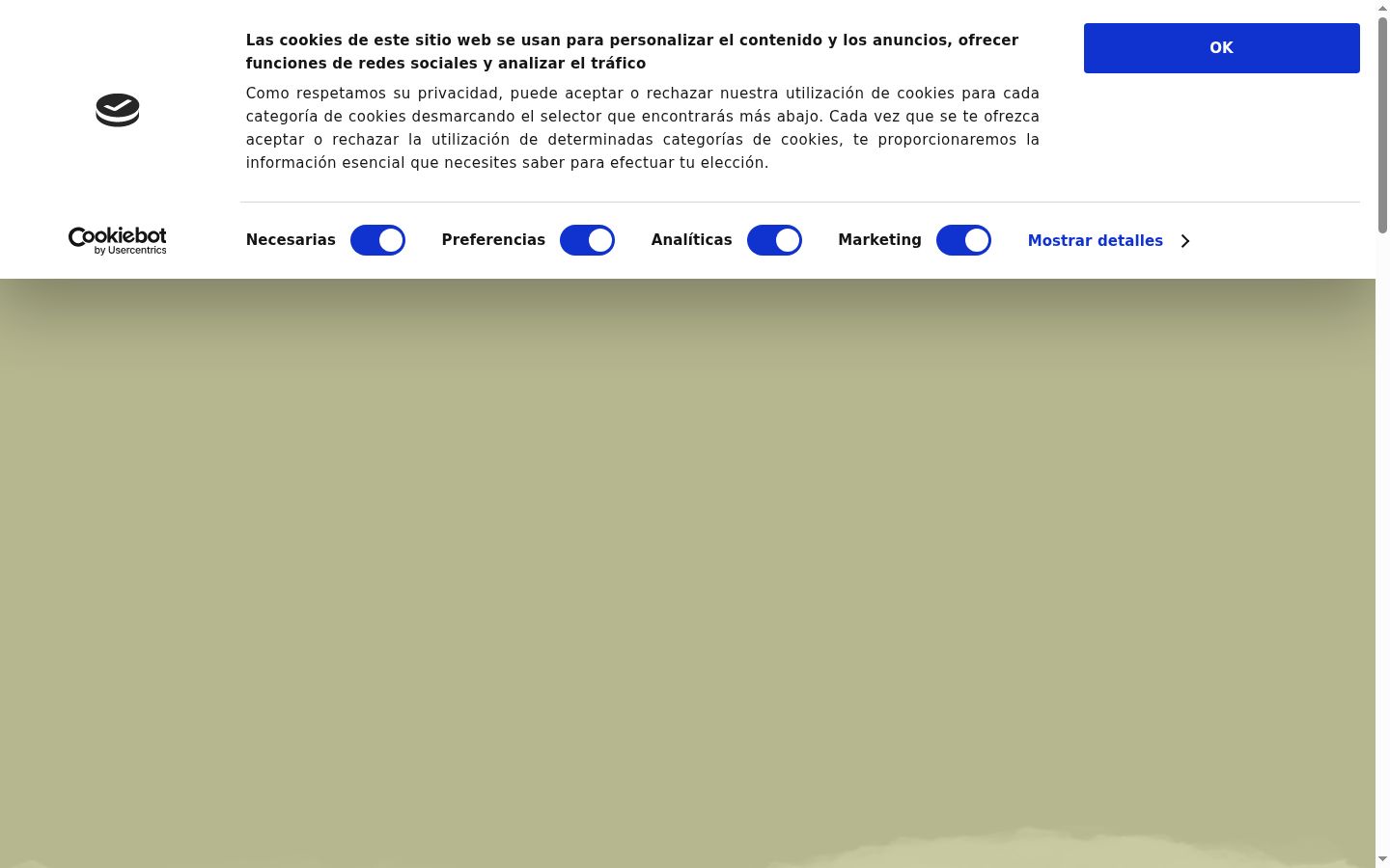 Screenshot del banner di consenso mostrato prima di qualsiasi interazione