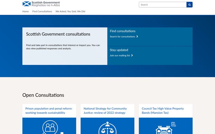 Screenshot of consult.gov.scot