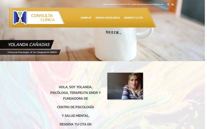 Skærmbillede af consultaclinicadeyolanda.es