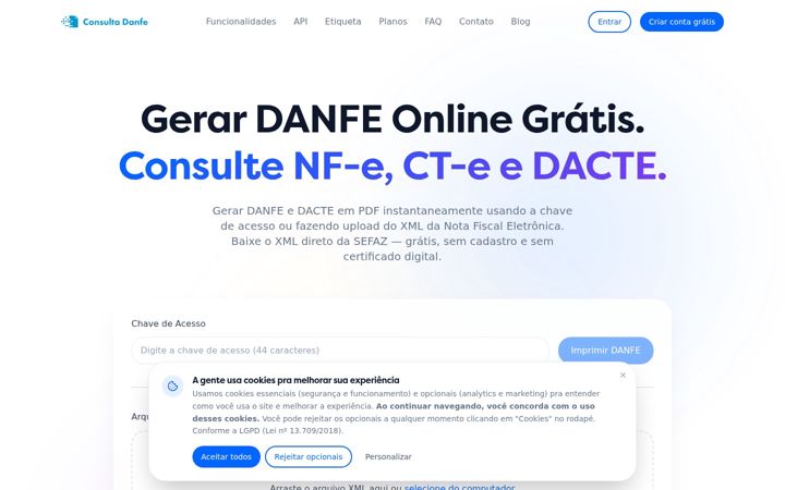 Screenshot of consultadanfe.com