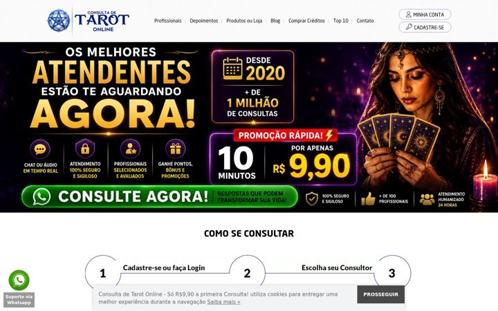 Screenshot of consultadetarotonline.com.br