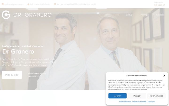 Screenshot of consultadrgranero.com