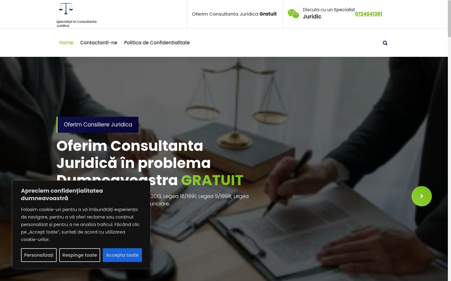 Screenshot del banner di consenso mostrato prima di qualsiasi interazione
