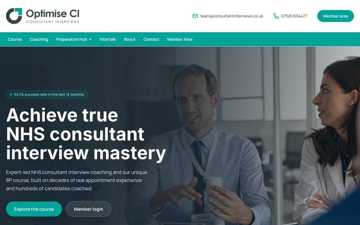 Screenshot of consultantinterviews.co.uk