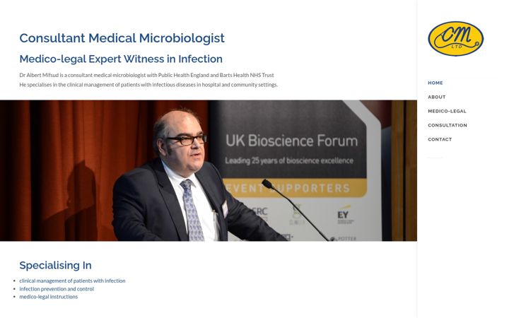 Screenshot of consultantmicrobiologist.co.uk