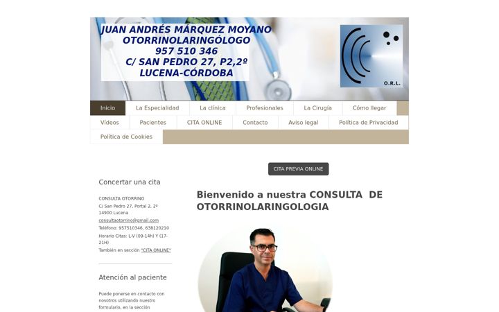 Screenshot of consultaotorrino.es