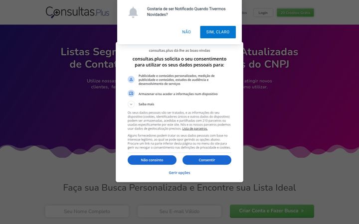 Screenshot of consultas.plus