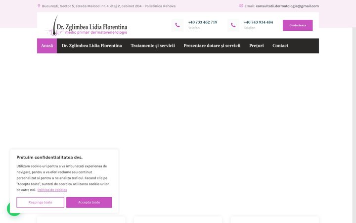 Screenshot of consultatii-dermatologie.ro