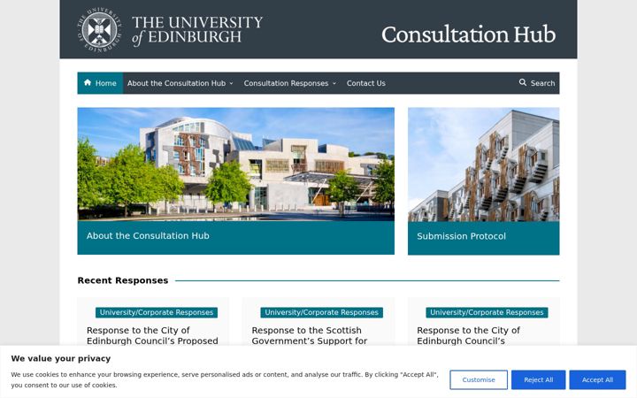Screenshot of consultation-hub.ed.ac.uk