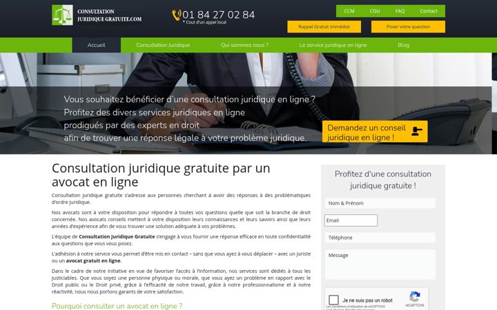 Screenshot of consultation-juridique-gratuite.com