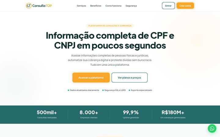 Ekrano kopija consultatop.com.br