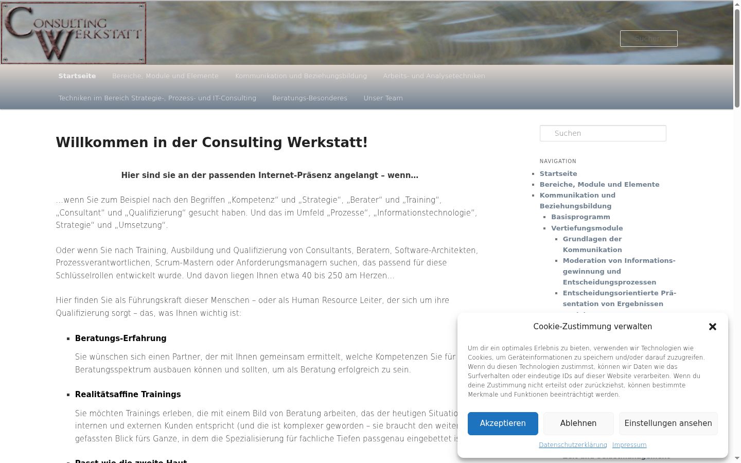 Screenshot del banner di consenso mostrato prima di qualsiasi interazione