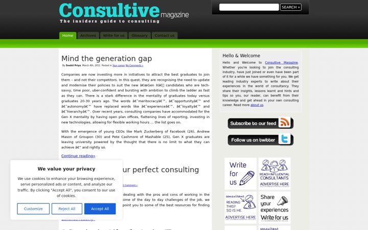 Screenshot of consultivemagazine.com