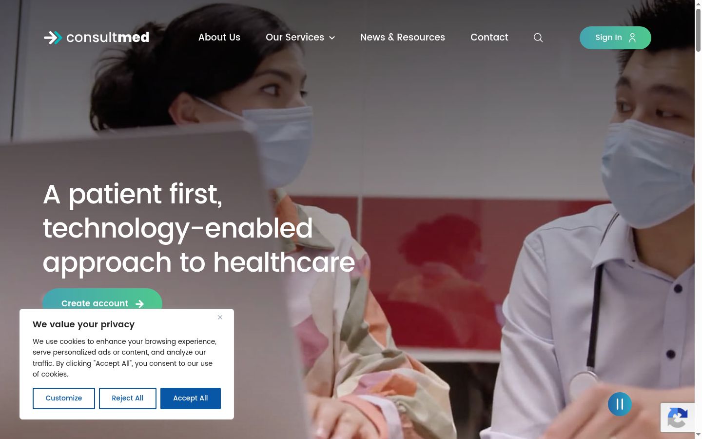 Screenshot of the consent banner shown before any interaction