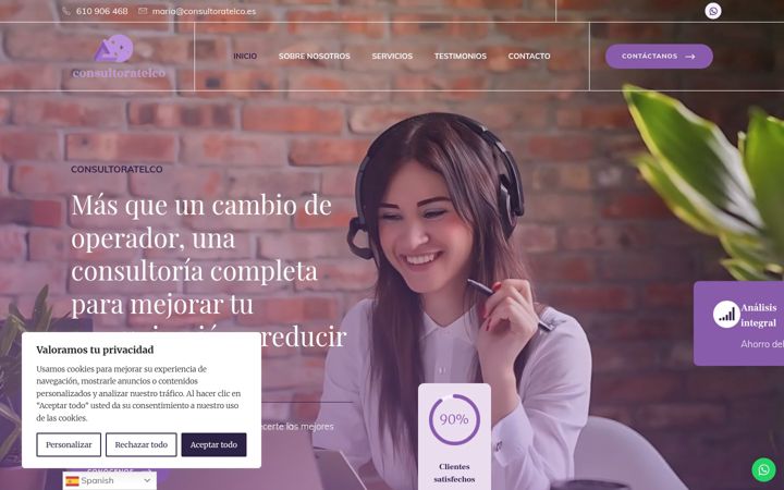 Snímek obrazovky consultoratelco.es