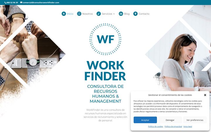 Snímek obrazovky consultoraworkfinder.com.es