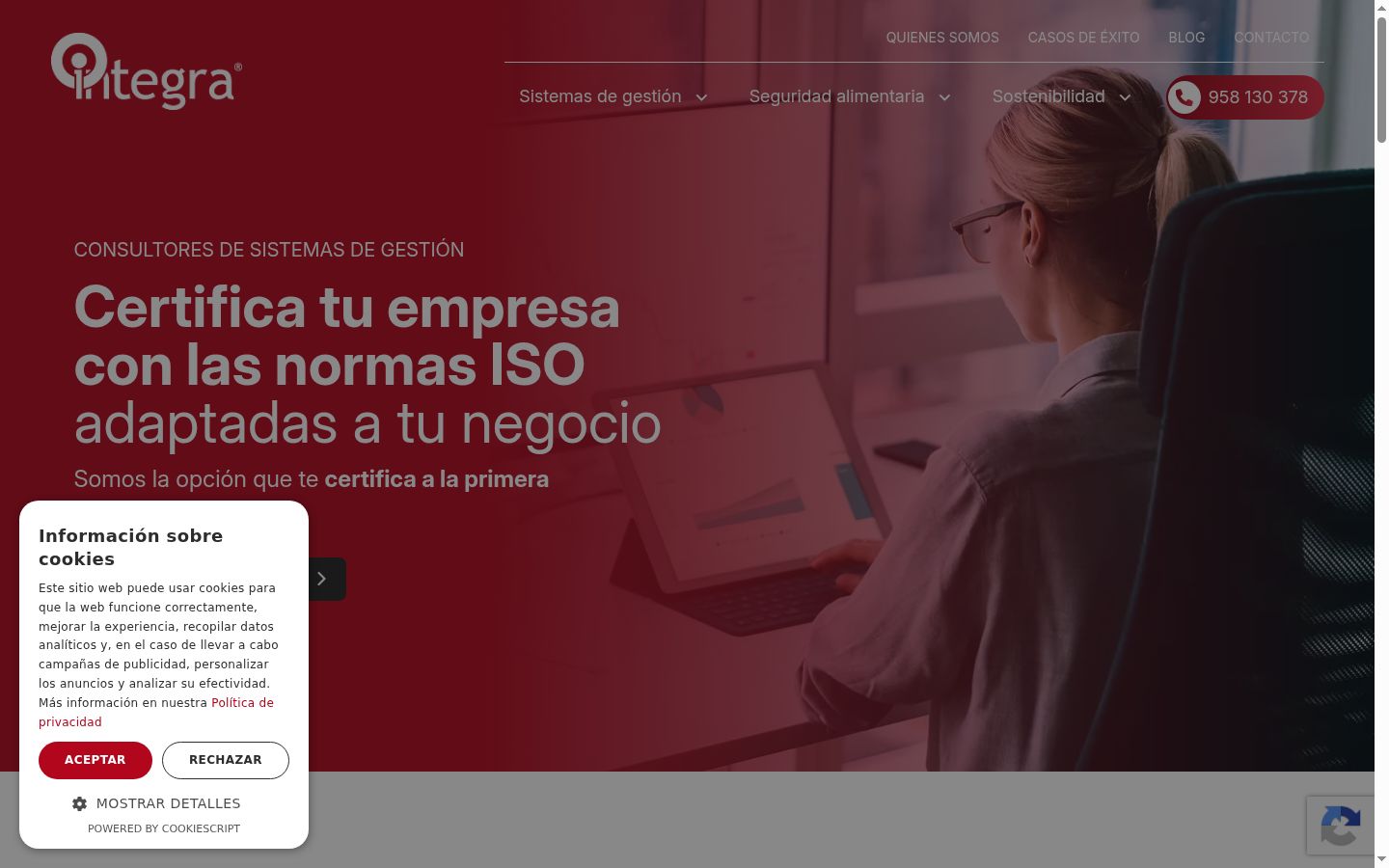 Screenshot del banner di consenso mostrato prima di qualsiasi interazione