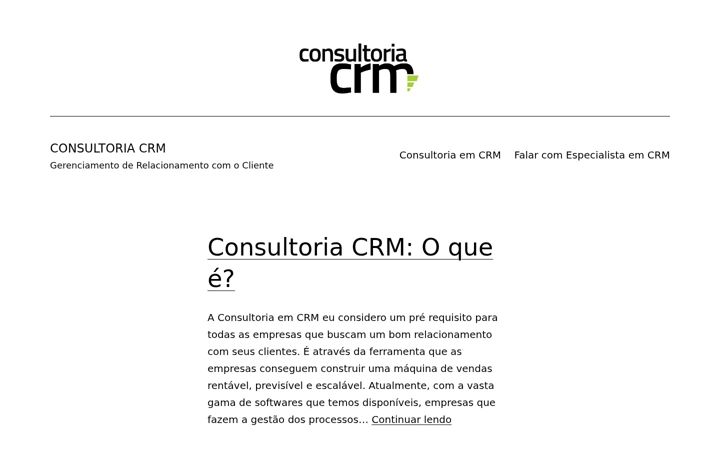 Ekrano kopija consultoriacrm.com.br