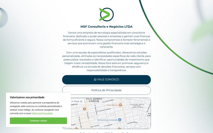 Ekrano kopija consultoriamsf.com.br