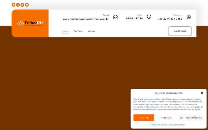 Ekrano kopija consultoriatrilhar.com.br