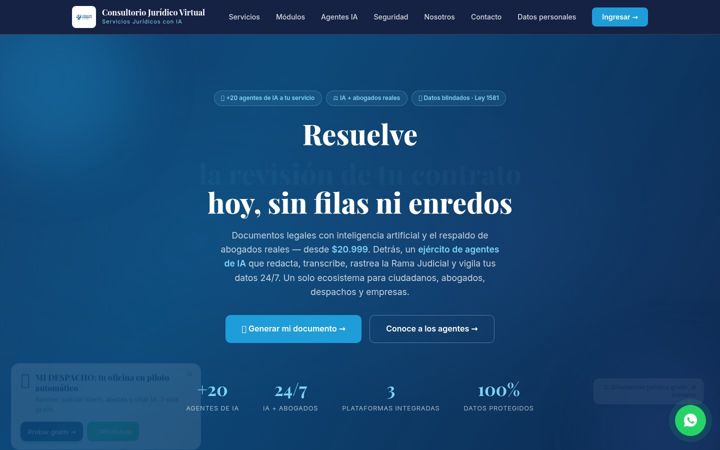 Screenshot of consultoriojuridicovirtual.com