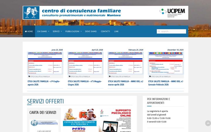 Snímek obrazovky consultorioucipemmantova.it