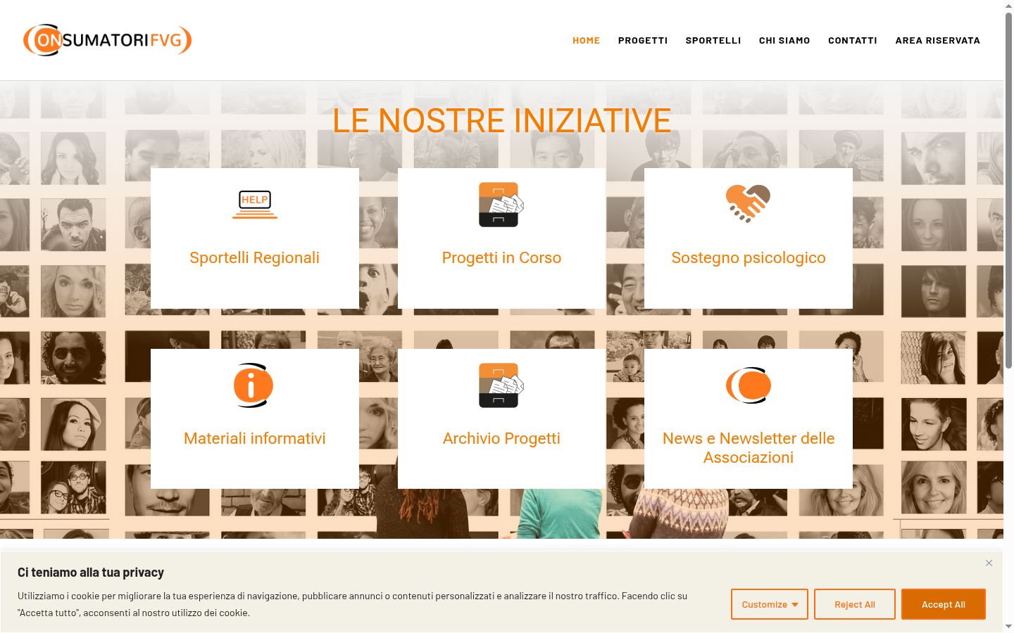Screenshot of the consent banner shown before any interaction