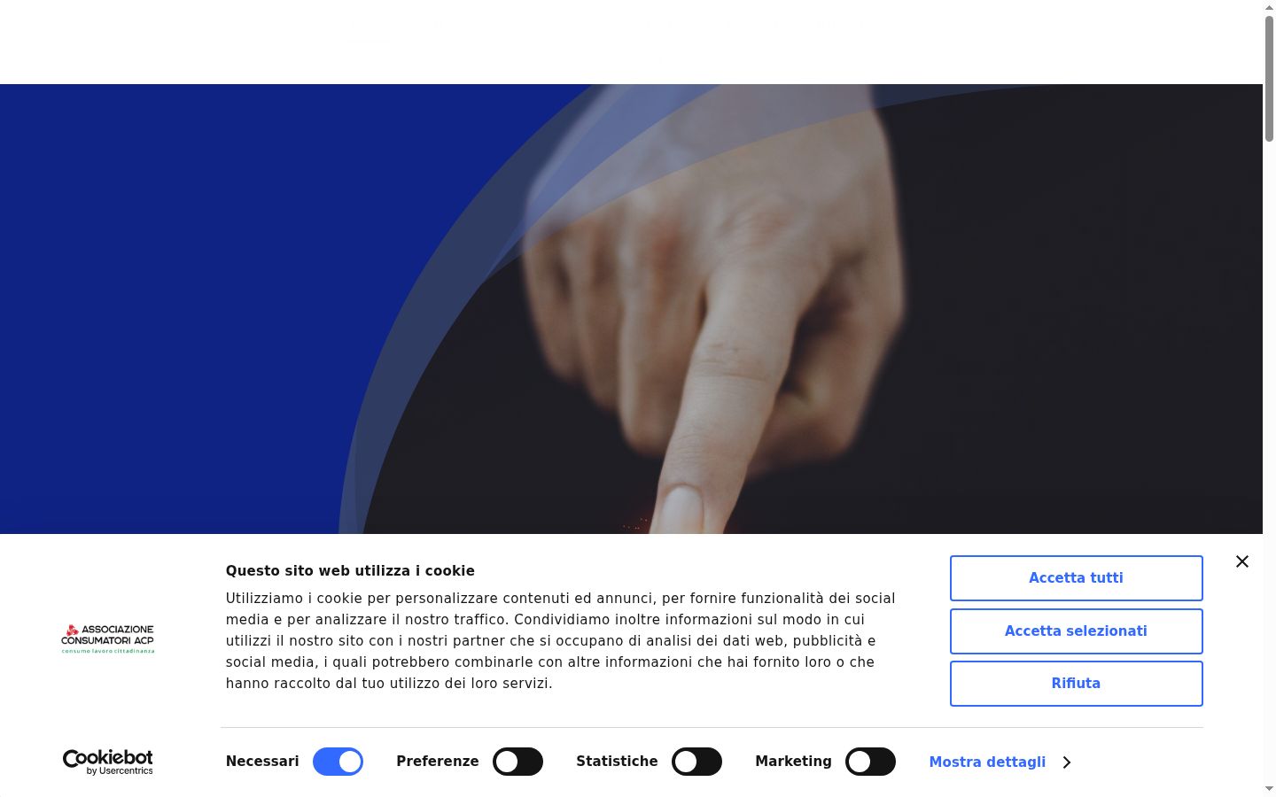 Capture d'écran de la bannière de consentement affichée avant toute interaction
