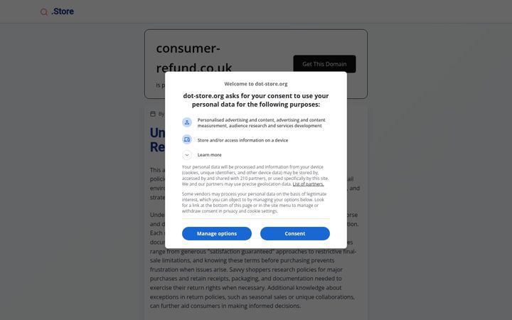 Screenshot of consumer-refund.co.uk