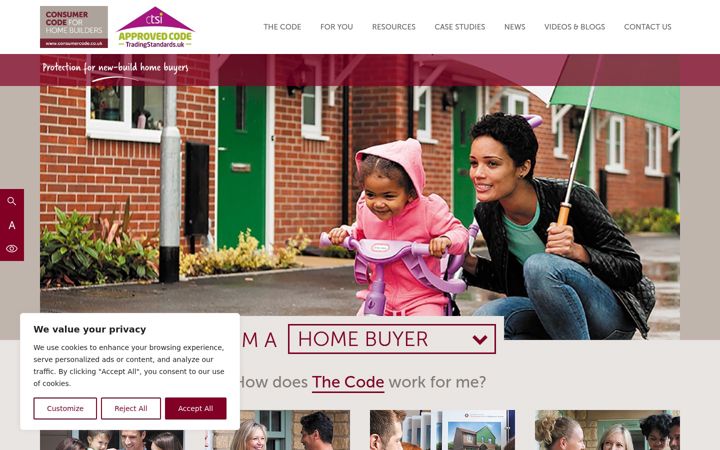 Screenshot of consumercode.co.uk