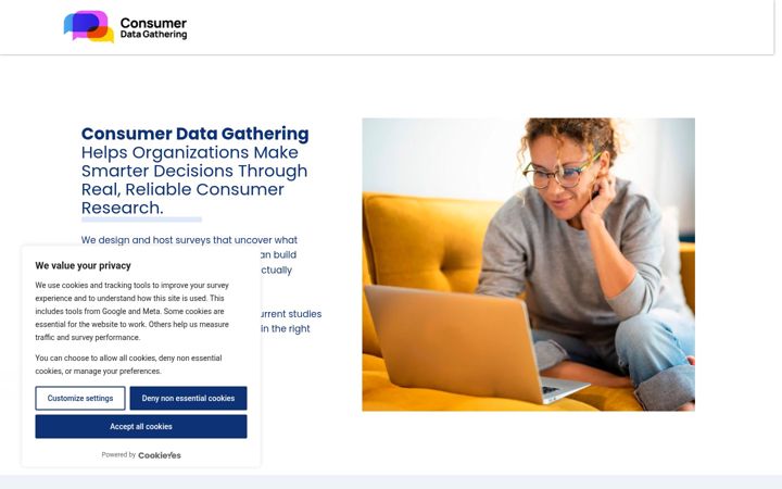 Screenshot of consumerdatagathering.com