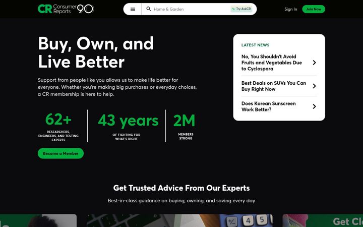 Screenshot di consumerreports.org