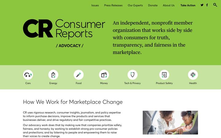 Screenshot of consumersunion.org