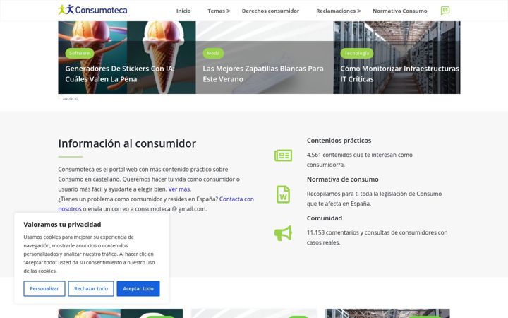 Screenshot of consumoteca.com