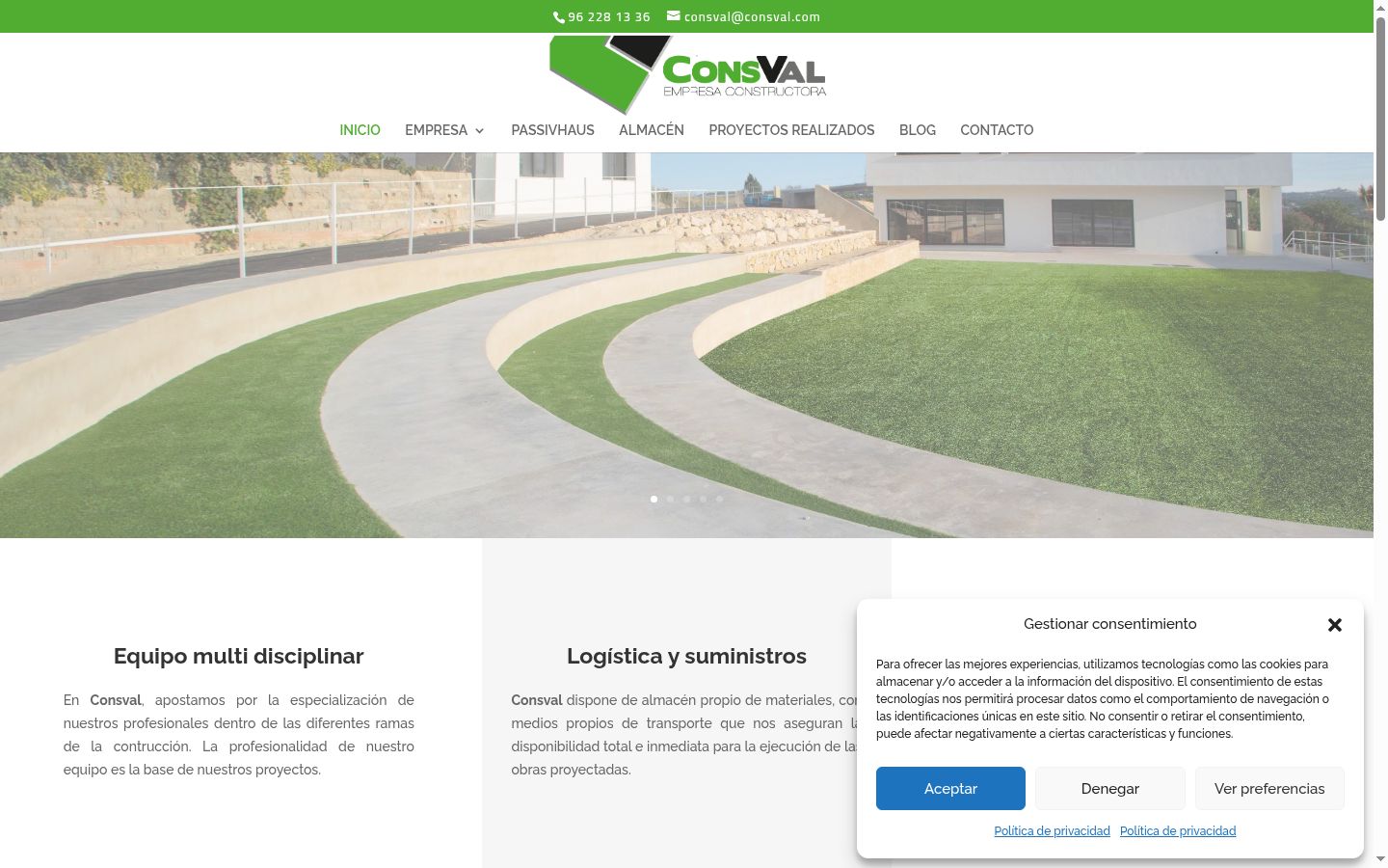Screenshot of the consent banner shown before any interaction