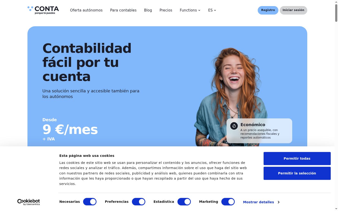 Screenshot of the consent banner shown before any interaction