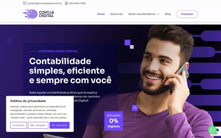 Ekraanipilt saidist contabdigital.com.br