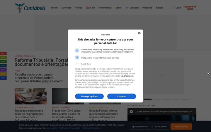 Zrzut ekranu contabeis.com.br
