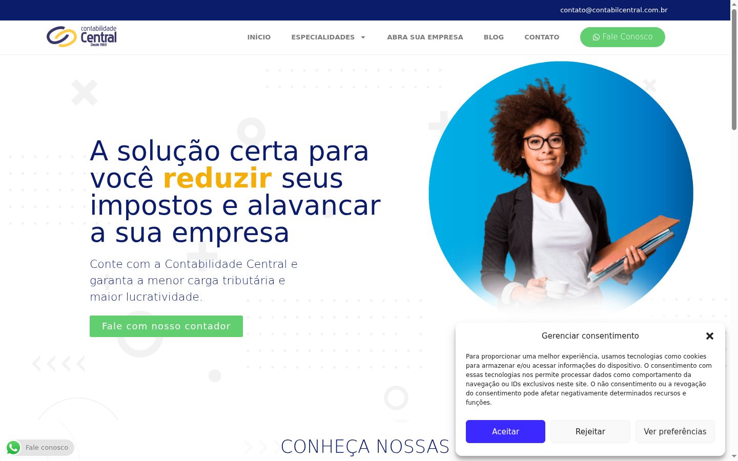 Screenshot del banner di consenso mostrato prima di qualsiasi interazione