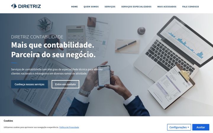 Skærmbillede af contabildiretriz.com.br