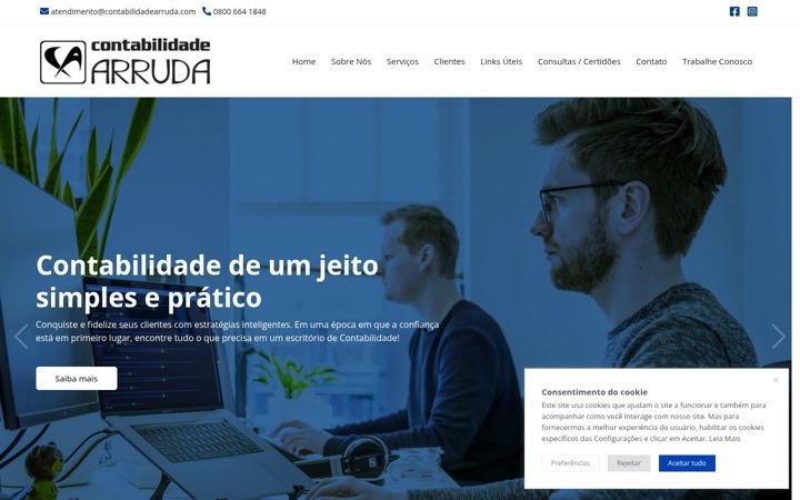Screenshot of contabilidadearruda.com