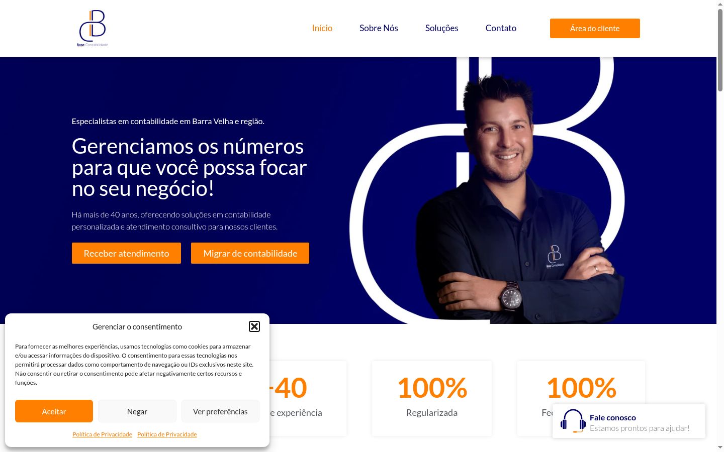 Screenshot del banner di consenso mostrato prima di qualsiasi interazione