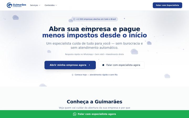 Screenshot of contabilidadeguimaraes.com.br