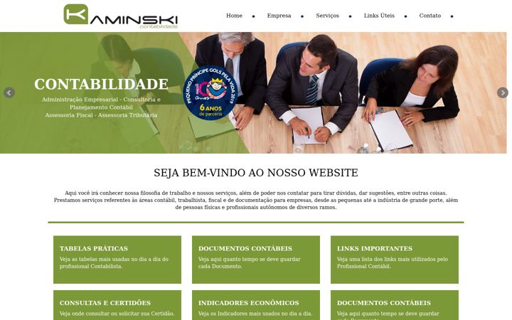 Screenshot van contabilidadekaminski.com.br
