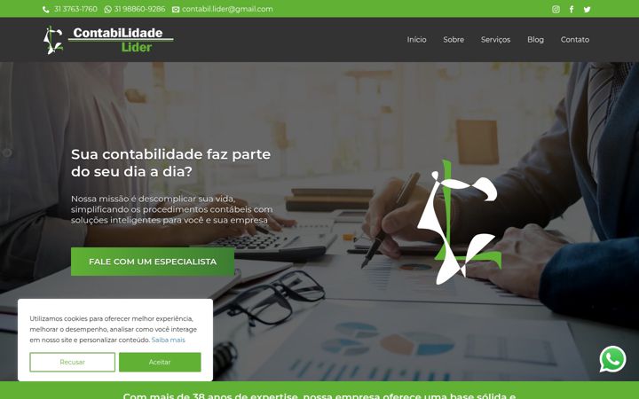 Screenshot of contabilidadelidermg.com.br